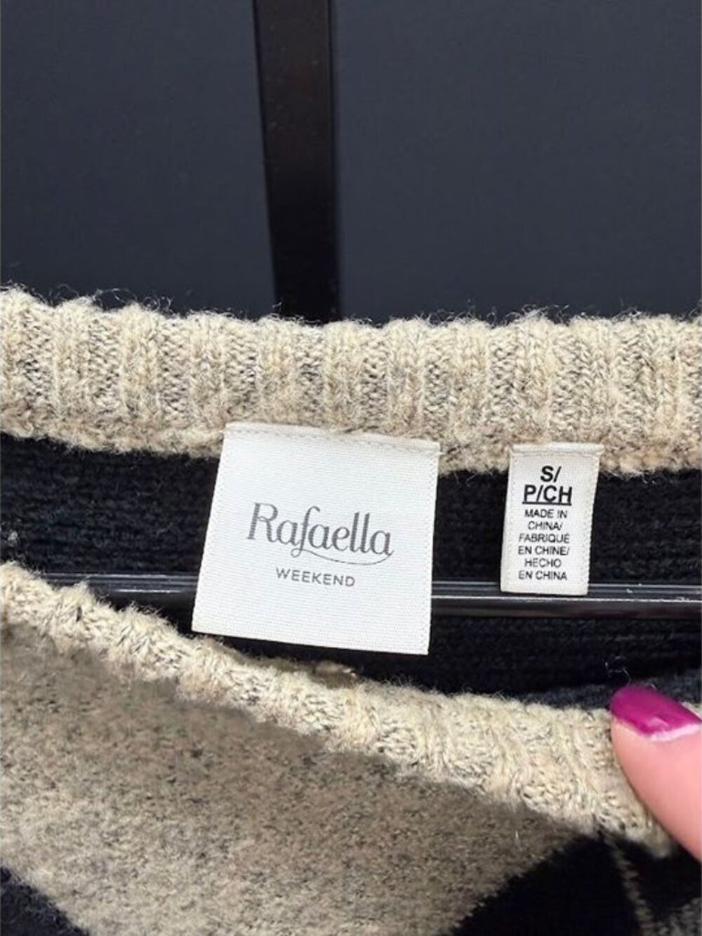 Rafaella Weekend Wool Blend Sweater Poncho - Picture 3 of 4